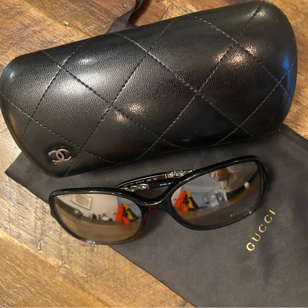 CHANEL Sunglasses Matrasse Chain 5210-Q A Black
